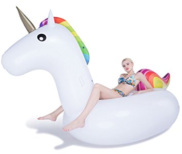 Jasonwell Giant Inflatable Unicorn Pool Float, Inflatable Float Toy with Rapid Valves