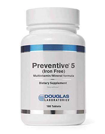 Douglas Laboratories - Basic Preventive 5 - Iron-Free Highly Concentrated Vitamin/Mineral/Trace Element Supplement with Antioxidants - 180 Tablets