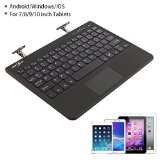 BATTOP Slim Wireless Bluetooth Keyboard with Multi-Touchpad Built-In Unique Autoshrink Hidden Stands for Windows Android 40 and Above System TabletPC Smart Phone-Black