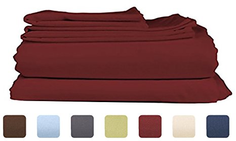 Full Size Sheet Set - 6 Piece Set - Hotel Luxury Bed Sheets - Extra Soft - Deep Pockets - Easy Fit - Breathable & Cooling Sheets - Wrinkle Free - Comphy - Burgundy Bed Sheets - Fulls Sheets - 6 PC