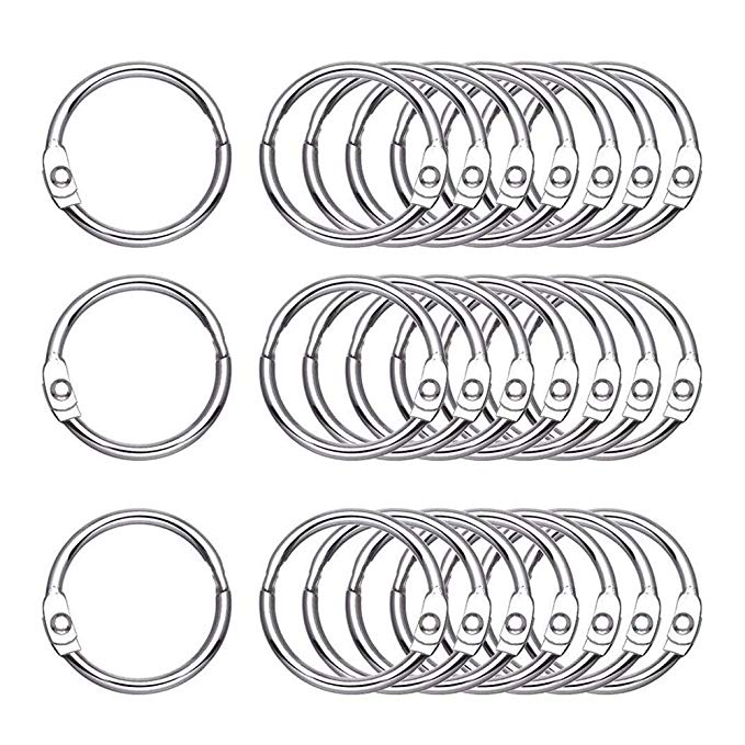 Antner 50-pack Loose Leaf Book Binder Rings 1.2 Inch Nickel Plated Key Rings O-Ring for School Home Office