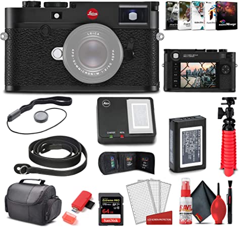 Leica M10 - R Digital Rangefinder Camera (Black Chrome) (20002)   64GB Extreme Pro Card   Corel Photo Software   Card Reader   Case   Cleaning Set   Flex Tripod   Cap Keeper - Starter Bundle