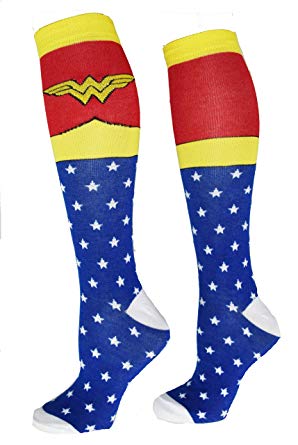 Wonder Woman Superhero Socks, Shoe Size: 4-10