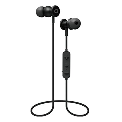 Bluetooth Headphones V4.0 Wireless Sports In-ear Earphones Earbuds Headsets Noise Cancelling Sweatproof Magnetic Wearable Lightweight with Microphone for iPhone Samsung Galaxy and Android Black