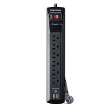 CyberPower CSP604U Surge Protector  6-AC Outlets with 2 USB Charging Ports 21A 4-Ft Cord