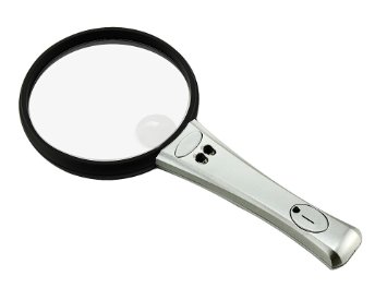 Neon 10X 20X Bifocal Double Lens Handheld 90mm Illuminated Magnifier Magnifying Glass Loupe with 2 LED Lights