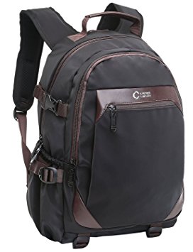 CrossLandy Slim Teen School Backpack for Men Women Fits 15.6 Inch Laptop Travel Backpacks Water Resistant College Bag (Black 06)