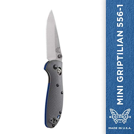 Benchmade - Mini Griptilian 556-1 Knife, Drop-Point, Gray Handle