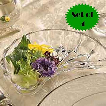CUT GLASS CRESCENT SIDE DISHES (SET OF 4)
