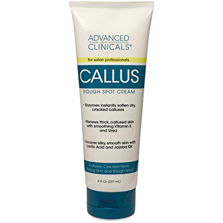 Advanced Clinicals 8oz Callus Cream. Best Foot Cream for callus and rough spots. For Rough Dry Skin on Feet, Hands, Elbows. 8oz.