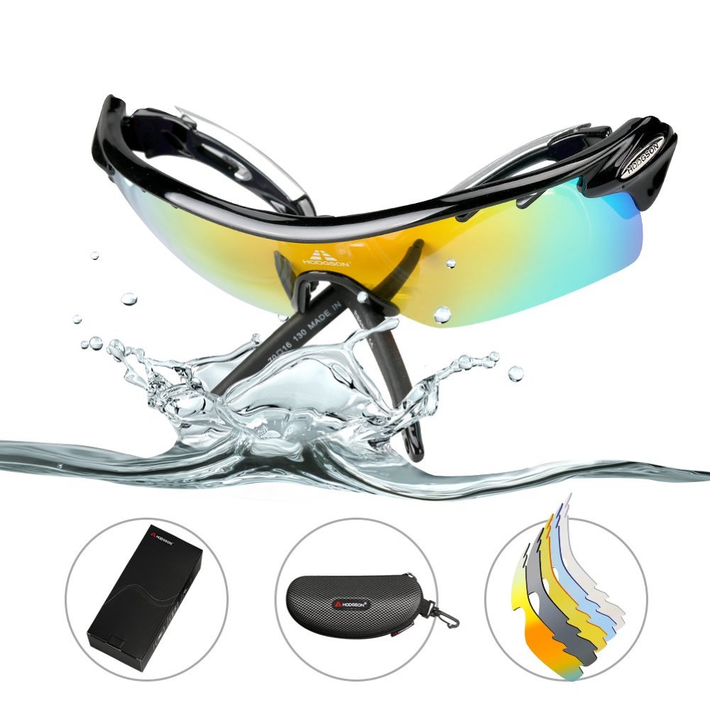 HODGSON Cycling Polarized Sunglasses for Men or Women UV400 Protection Sports Glasses with 5 Interchangeable Lenses
