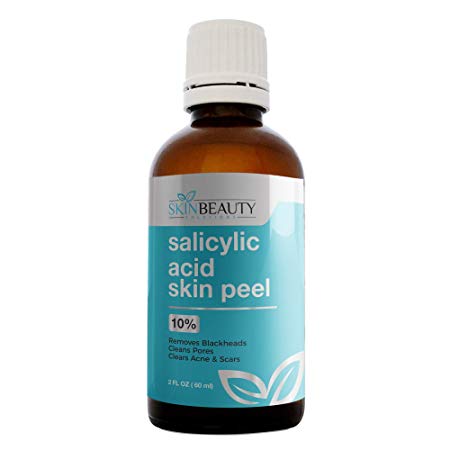 SALICYLIC Acid 10% Chemical Peel with Beta Hydroxy BHA For Rosacea, Acne, Oily Skin, Blackheads, Whiteheads, Clogged Pores, Seborrheic Keratosis & More by Skin Beauty Solutions (4 oz / 120 ml)