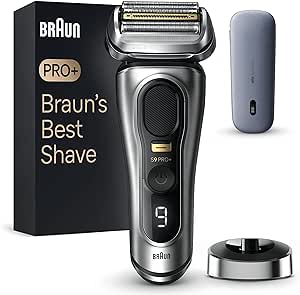 Braun Series 9 PRO  9527s, Rasoir Électrique Pour Homme, 5 Éléments De Rasage, Tondeuse De Précision Intégrée, Étui PowerCase, Étanche, 60 Min D'autonomie, Fabriqué En Allemagne, Argent