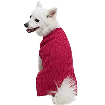 Blueberry Pet 20 Colors Wool Blend or Acrylic Classic Cable Knit Dog Sweater