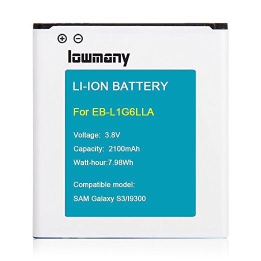 Lowman 2100 mAh Replacement Battery for Samsung Galaxy S3 SIII, (I747 I535 L710 T999 I9300) - EB-L1G6LLA/LZ/LU - BELTRON BLT-GS3
