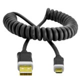 Mediabridge USB 20 - Micro-USB to USB Coiled Cable 1-3 Feet - High-Speed A Male to Micro B with Gold-Plated Connectors