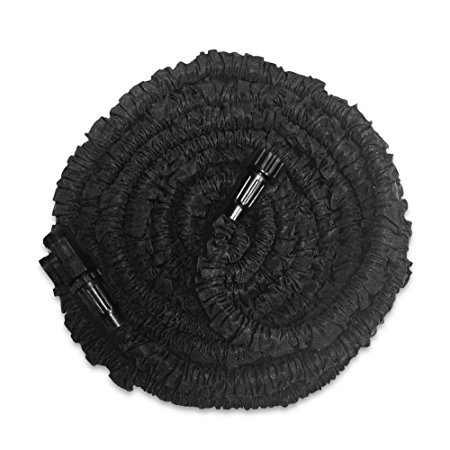 Garden Hose,KLAREN Expandable Lawn Garden Hose with Strongest Triple Core Latex Latest Improved Extra Strength Fabric Protection Lightweight Suitable For Home Car Wash Use(Black) (75FT)