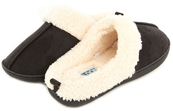 Floopi Womens Indoor Outdoor Fur Lined Clog Slippers | Memory Foam Furry House Slippers