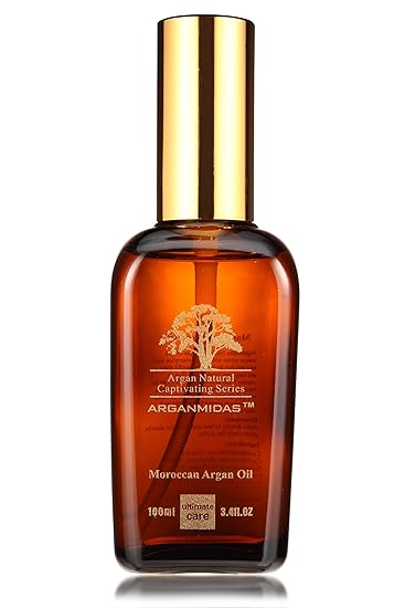 Argan Oil 3.4 Oz. (100 ml) For Hair and Skin Care. ARGANMIDAS MOROCCAN OIL is Rich in VITAMIN E- a POWERFUL Antioxidant Proven to Leave Soft Silky Shiny Hair, Radiant Youthful Skin and Smooth- Moisturized Cuticles. Buy With Confidence Today!