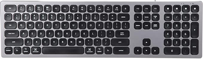 Rosewill K10 Bluetooth Wireless 4-Device Sync Keyboard for Mac Computers, Windows, Android, iOS Tablets and Smartphones (Space Gray)