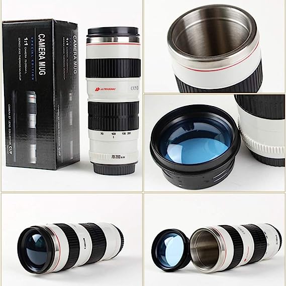 EMERGE Camera Lens Mug/Cup Off-White with capicity 350ml