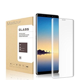 Galaxy Note 8 Glass Screen Protector, Mattzur Tempered Glass, [9H Hardness][Anti-Fingerprint][Scratch Proof][Anti-Scratch] Screen Protector for Samsung Galaxy Note 8 - Full Screen Coverage