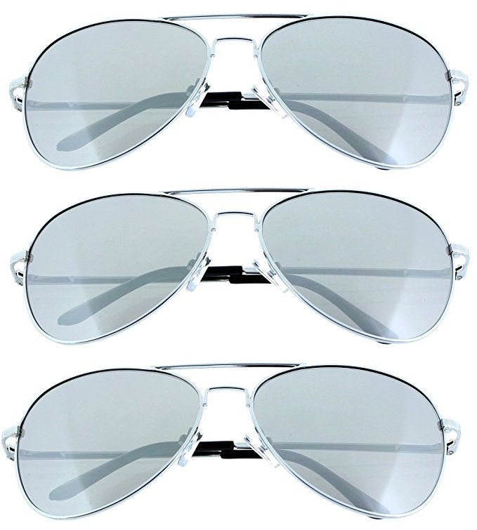 Fiore® 3 Pack Aviator Sunglasses Classic Metal w/ Spring Hinges