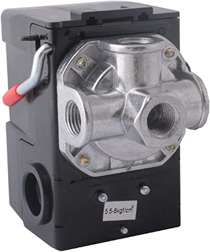 Ketofa LF10-4H Pressure Switch, 4 Port Air Compressor Pressure Switch Replacement NPT1/4 95-125 PSI 20A