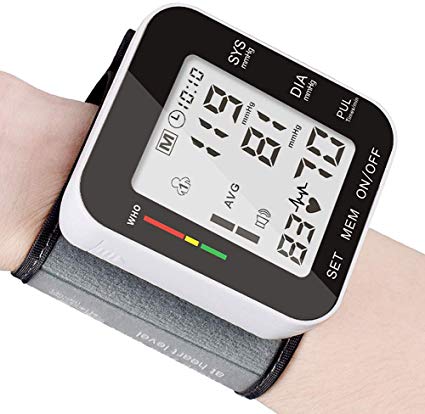 Blood Pressure Monitor, Fully Automatic Accurate Wrist Blood Pressure Monitor with Wristband Automatic Wrist Electronic Blood Pressure Monitor Perfect for Health Monitoring for Home Use-Black