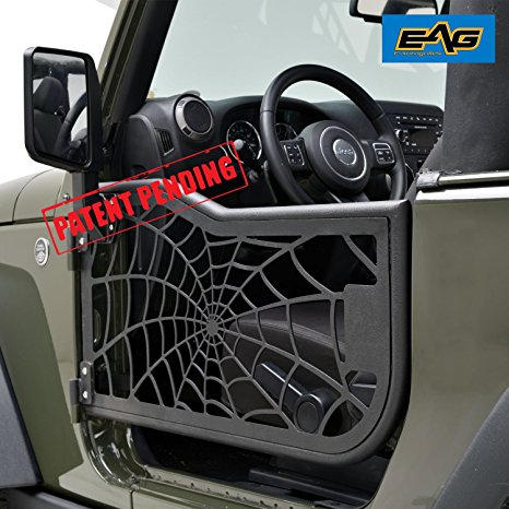 EAG Tubular Spider Web Doors With Mirror for 07-18 Jeep Wrangler JK (2 Door Only)