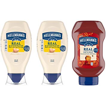 Hellmann's Real Mayonnaise and Ketchup, Squeeze, 20 oz, 3 Pack