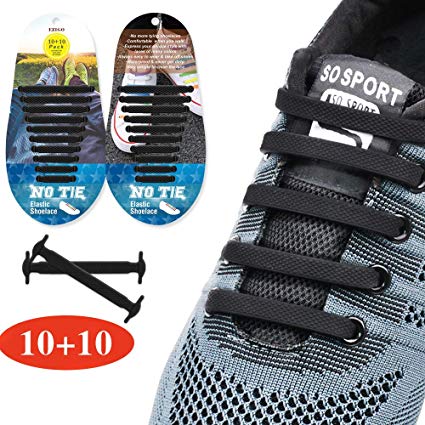 EZIGO Upgraded No Tie Shoelaces Widened Elastic Shoelaces for Adults/Kids Tieless Shoe Laces Waterproof Rubber Shoelaces for Sneakers Boots Board Shoes