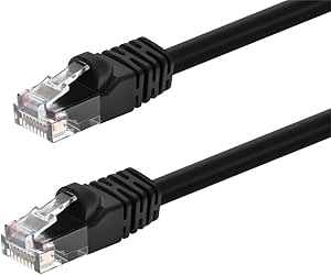 Monoprice Cat5e 2ft Black Patch Cable UTP 24AWG 350MHz Pure Bare Copper Snagless RJ45 Fullboot Series Ethernet Cable