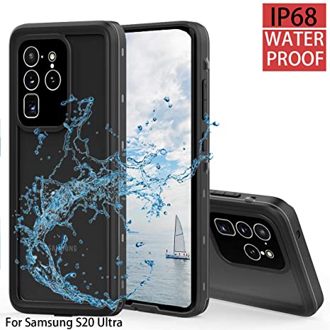 YOGRE Waterproof Case for Samsung Galaxy S20 Ultra (5G), Shockproof and Dustproof Safety Phone Case for S20 Ultra with Built-Screen and IP68 Underwater Protection, for S20 Ultra Case, 6.9’’