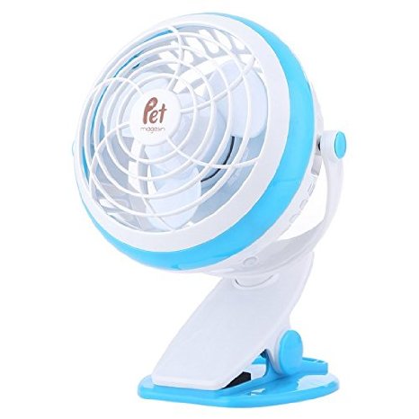 [Extra 35% OFF for This Special Week Only!] Pet Magasin Fan for Dog Crate - Dual Power Source, Clip-On and Regular Base