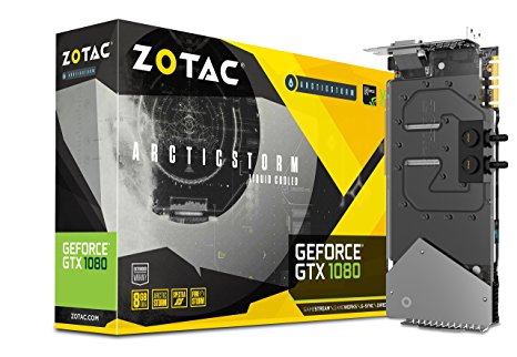 ZOTAC GeForce GTX 1080 ArcticStorm 8GB GDDR5X  VR Ready Liquid Cooling Waterblock, Spectra Lighting, Metal Wraparound Backplate, Direct Copper Contact Gaming Graphics Card (ZT-P10800F-30P)