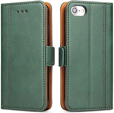 iPhone 7/8 Case, iPhone SE 2020 Wallet Case Flip Folio Leather Cover with Stand/Card Slots and Magnetic Closure for iPhone 7/8/ SE 2020 (Green)