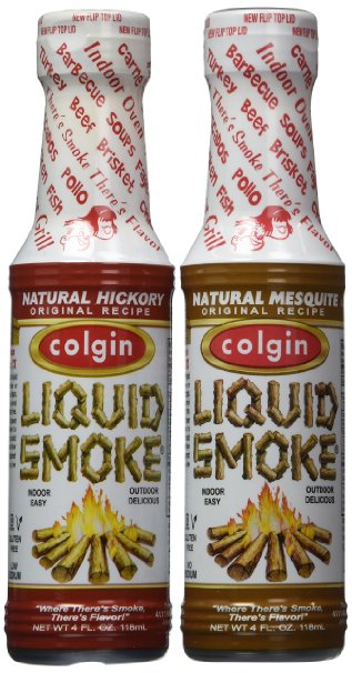 Bundle - 2 Items: Colgin Gourmet Liquid Smoke - Natural Mesquite and Natural Hickory Flavors (4 oz each)