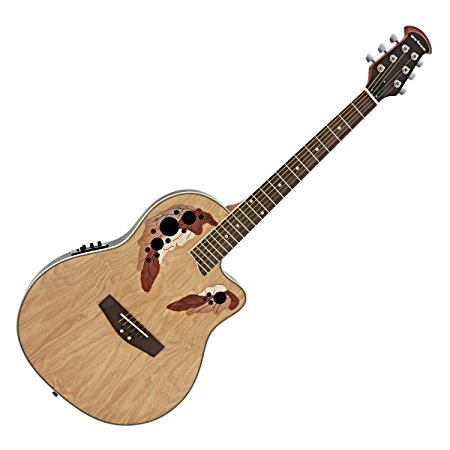 Deluxe Round Back Acoustic Guitar by Gear4music Natural