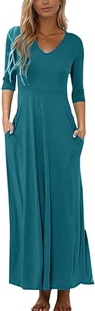 Maxi Dress for Women Casual Loose Beach Dresses with Pockets for 2024