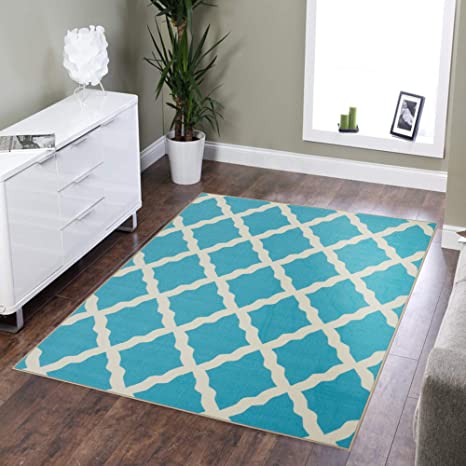 Silk Road Concepts Collection Contemporary Rugs, 5' x 6'6", Blue