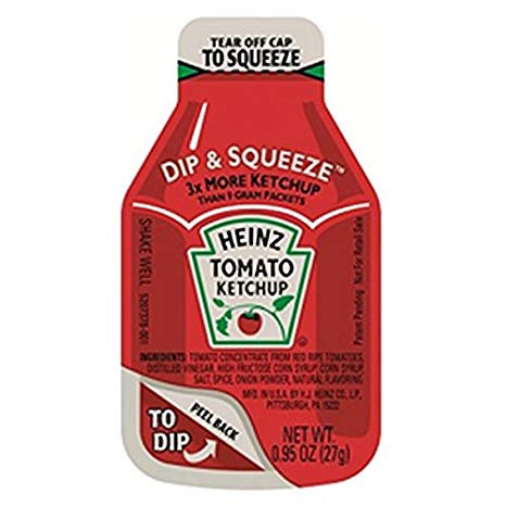 Heinz Tomato Ketchup, 0.95-Ounce Dippers, Single Serve Dip & Squeeze (Pack of 48)