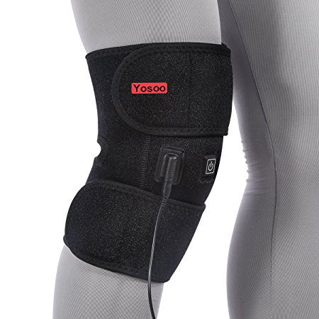 Heated Pad Heat Therapy Knee Wrap Brace Thermotherapy Heating Pad with Pocket for Cold Compress Knee Injury Recovery Cold Hot Warm Therapy Pain Relief 3 Temperature Settings by Yosoo