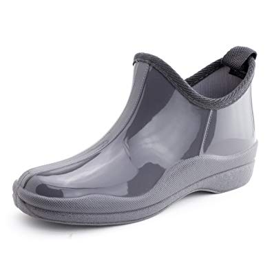 Womens Basic Outdoor Yard Rain Shoes in Solid Color (Adults)