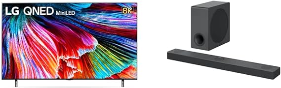 LG 65QNED99UPA Alexa Built-in QNED MiniLED 99 Series 65" 8K Smart UHD NanoCell TV (2021) S80QY 3.1.3ch Sound bar with Center Up-Firing, Black