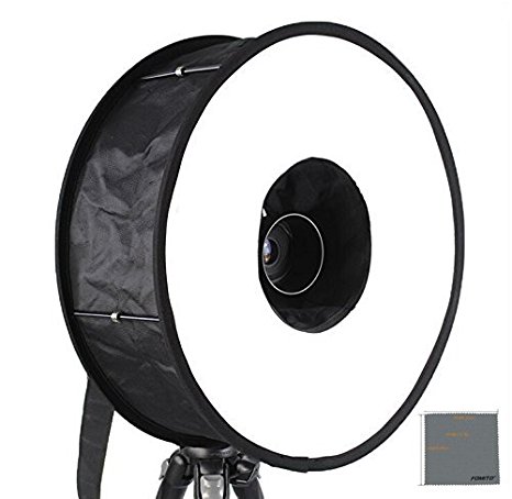 Fomito 18" / 45cm Round Universal Collapsible Magnetic Macro Shooting Ring Flash Diffuser Soft Box for Canon Nikon Nissin Metz Godox Speedlight,etc