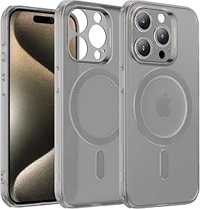 ESR for iPhone 15 Pro Max Case, Compatible with MagSafe, Military-Grade Protection, Resists Yellowing and Scratches, Magnetic Phone Case for iPhone 15 Pro Max, Zero Series, Frosted Grey