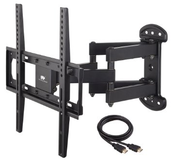 Mounting Dream MD2379 TV Wall Mount Bracket with Full Motion Dual Articulating Arm With Swivel, Tilt and Rotation Adjustment (Black, 17.1 x 16.5-Inch)
