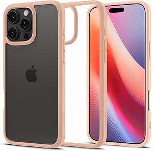 Spigen Ultra Hybrid Designed for iPhone 16 Pro Case (2024) [Anti-Yellowing], [Military-Grade Protection] - Rose Titanium