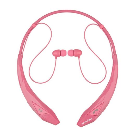 Esonstyle Bluetooth 40 Around-the-neck Wireless Stereo Headset Headphone Earphone with Hands-free Talkingvibrate Alert and Voice Prompt for Smartphone pink